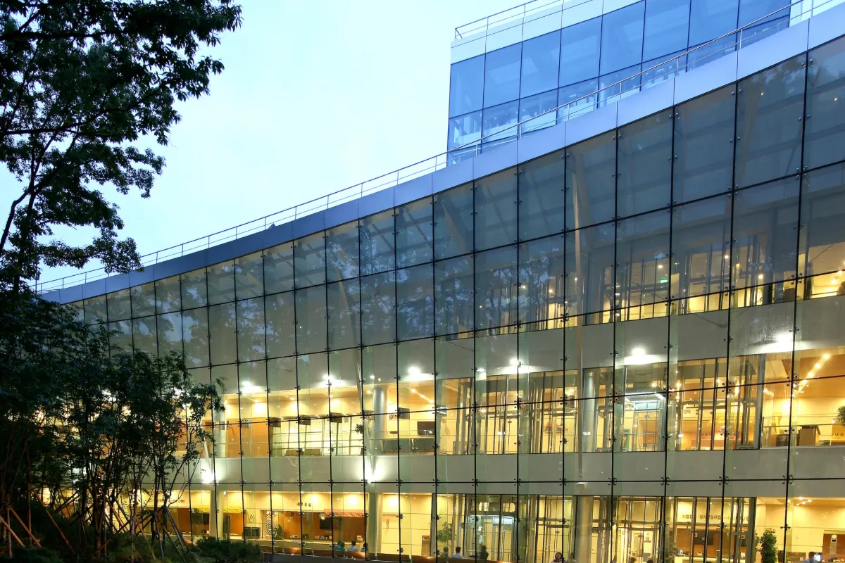 Samsung Medical Center main building at night, Seoul, Korea