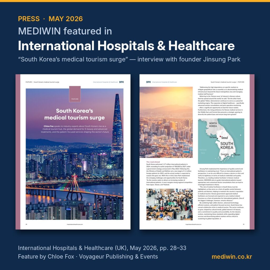 MEDIWIN featured in International Hospitals & Healthcare, May 2026 — interview with founder Jinsung Park